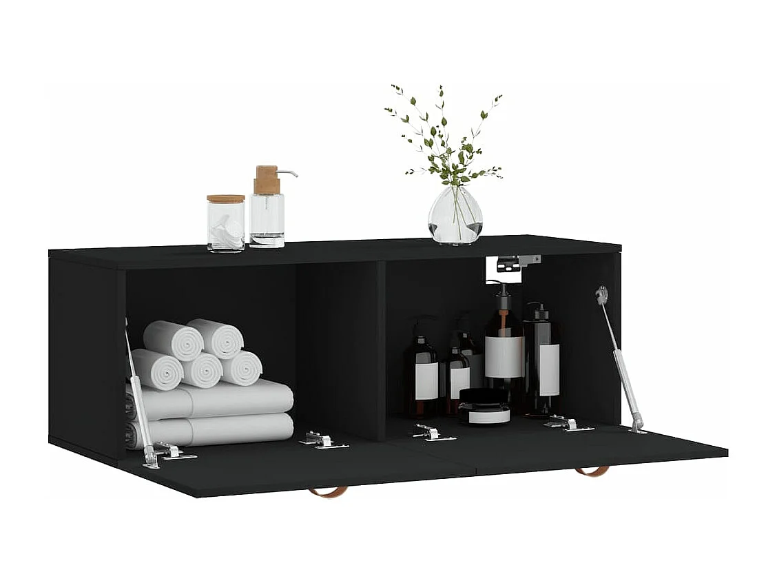 Armoire murale noir 100x36,5x35 bois d'ingénierie