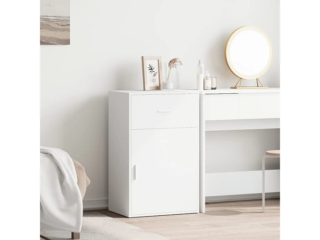 Armoire de rangement blanc 56,5x39x90 bois d'ingénierie