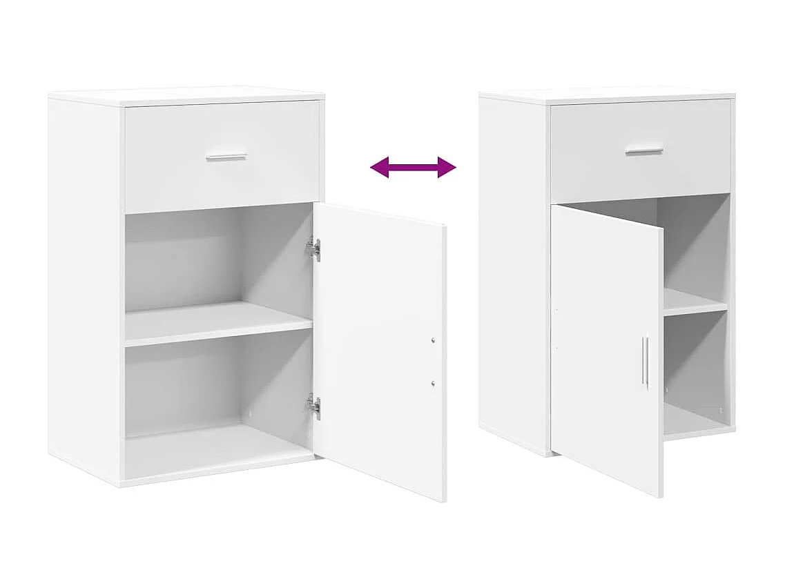 Armoire de rangement blanc 56,5x39x90 bois d'ingénierie