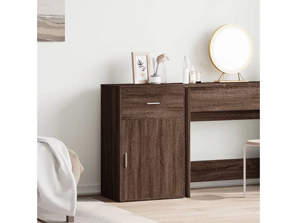 Armoire de rangement chêne marron 56,5x39x90 bois ingénierie