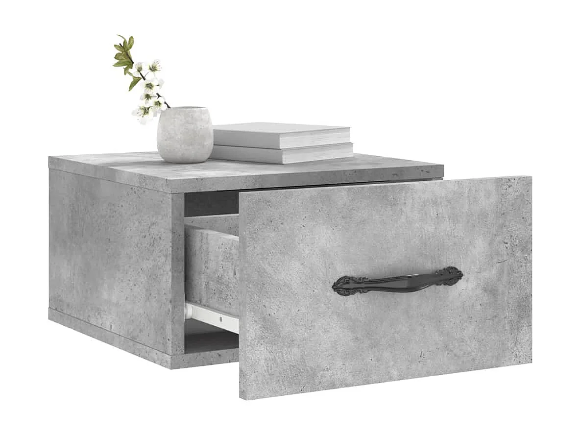 Tables de chevet murales 2 pcs gris béton 35x35x20
