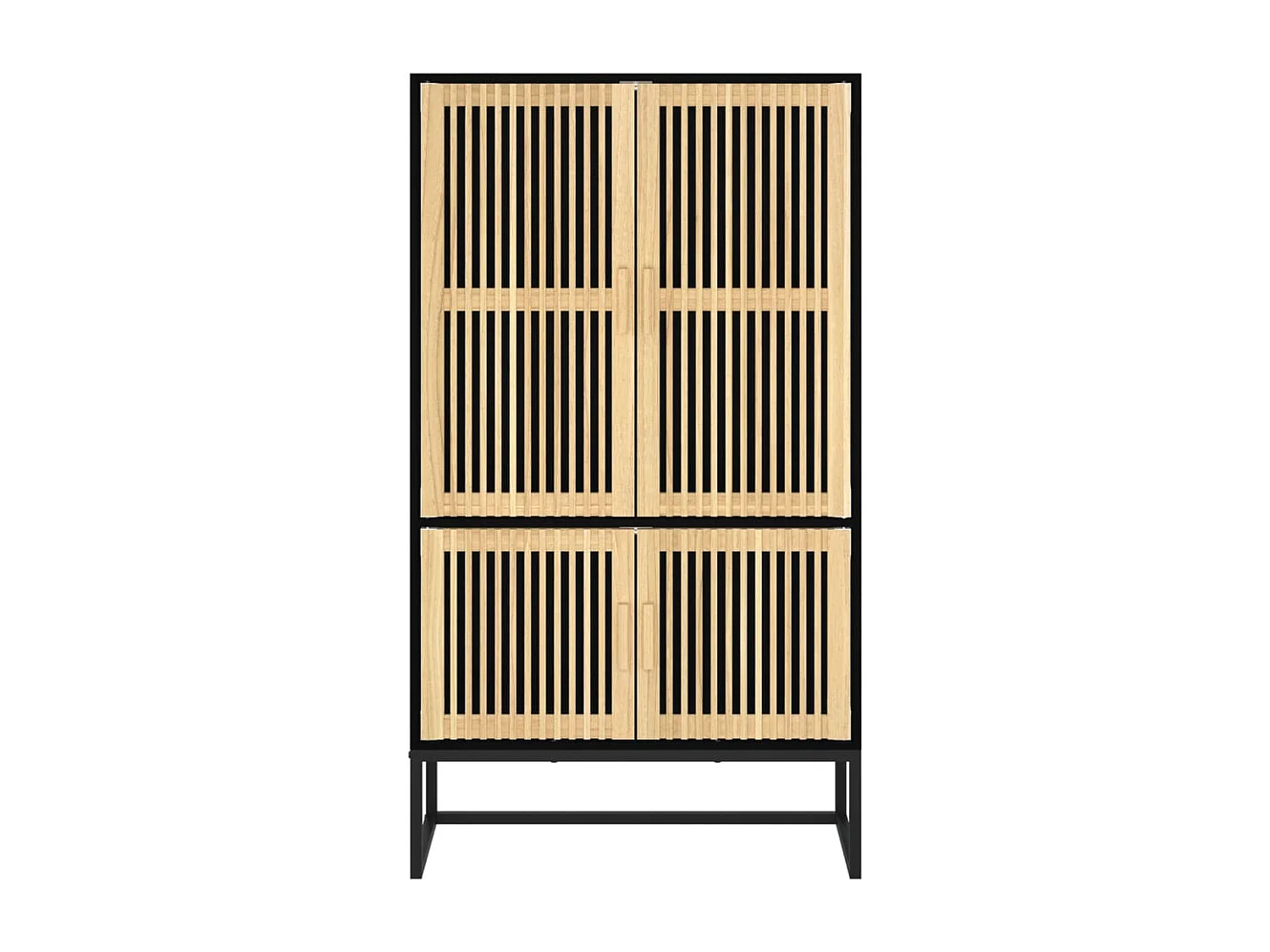 Buffet haut noir 70x35x125 bois d'ingénierie