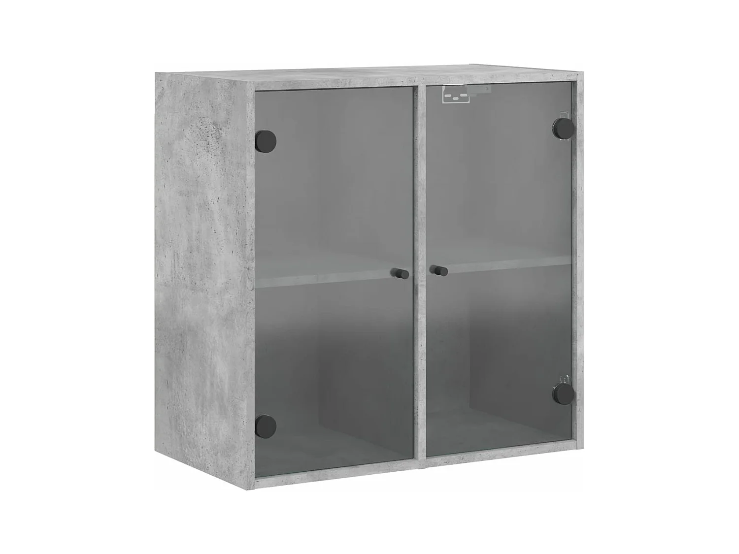 Armoire murale avec portes en verre gris béton 68x37x68,5