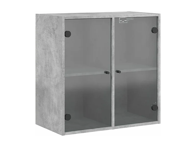 Armoire murale avec portes en verre gris béton 68x37x68,5