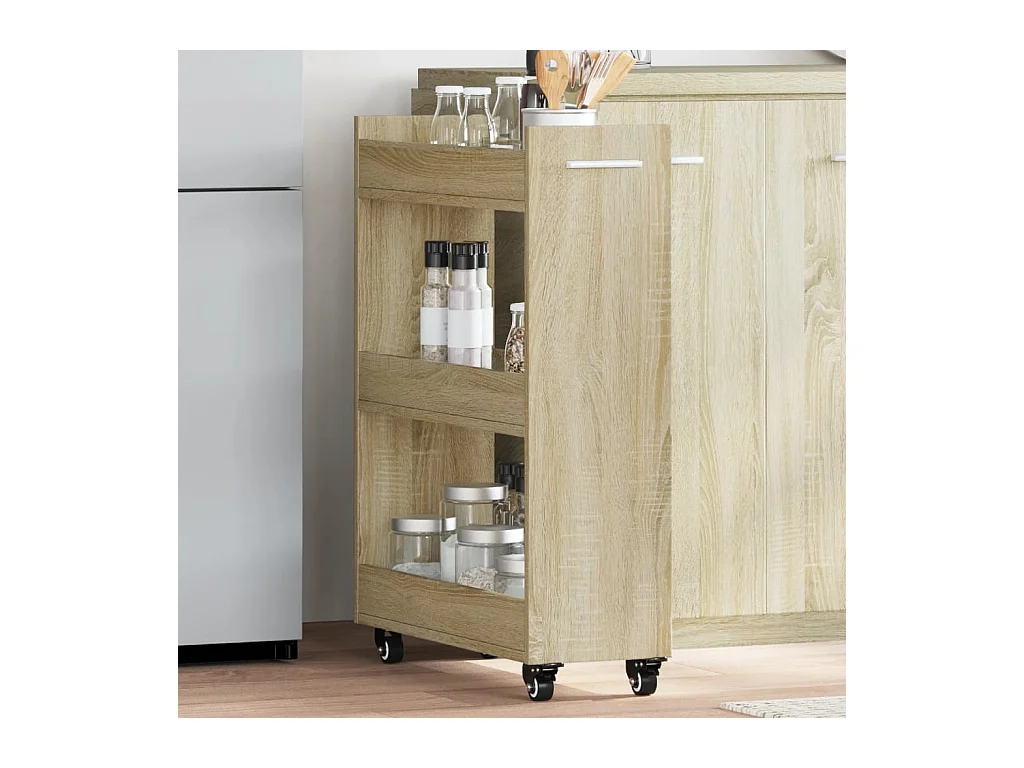 Armoire avec roues chêne sonoma 60x22x79 bois d'ingénierie