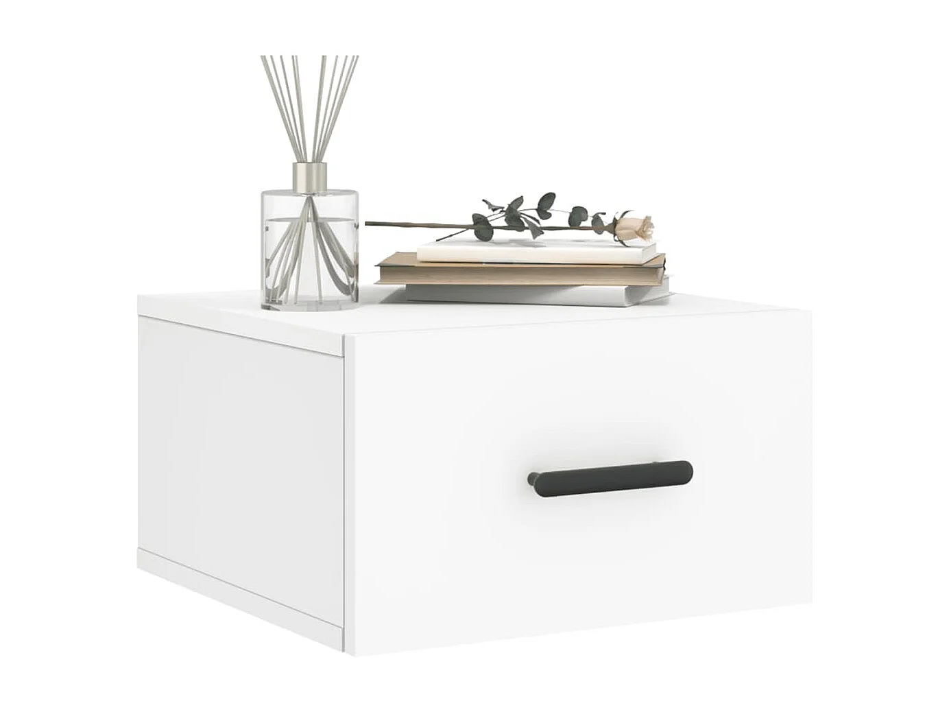 Table de chevet murale blanc 35x35x20