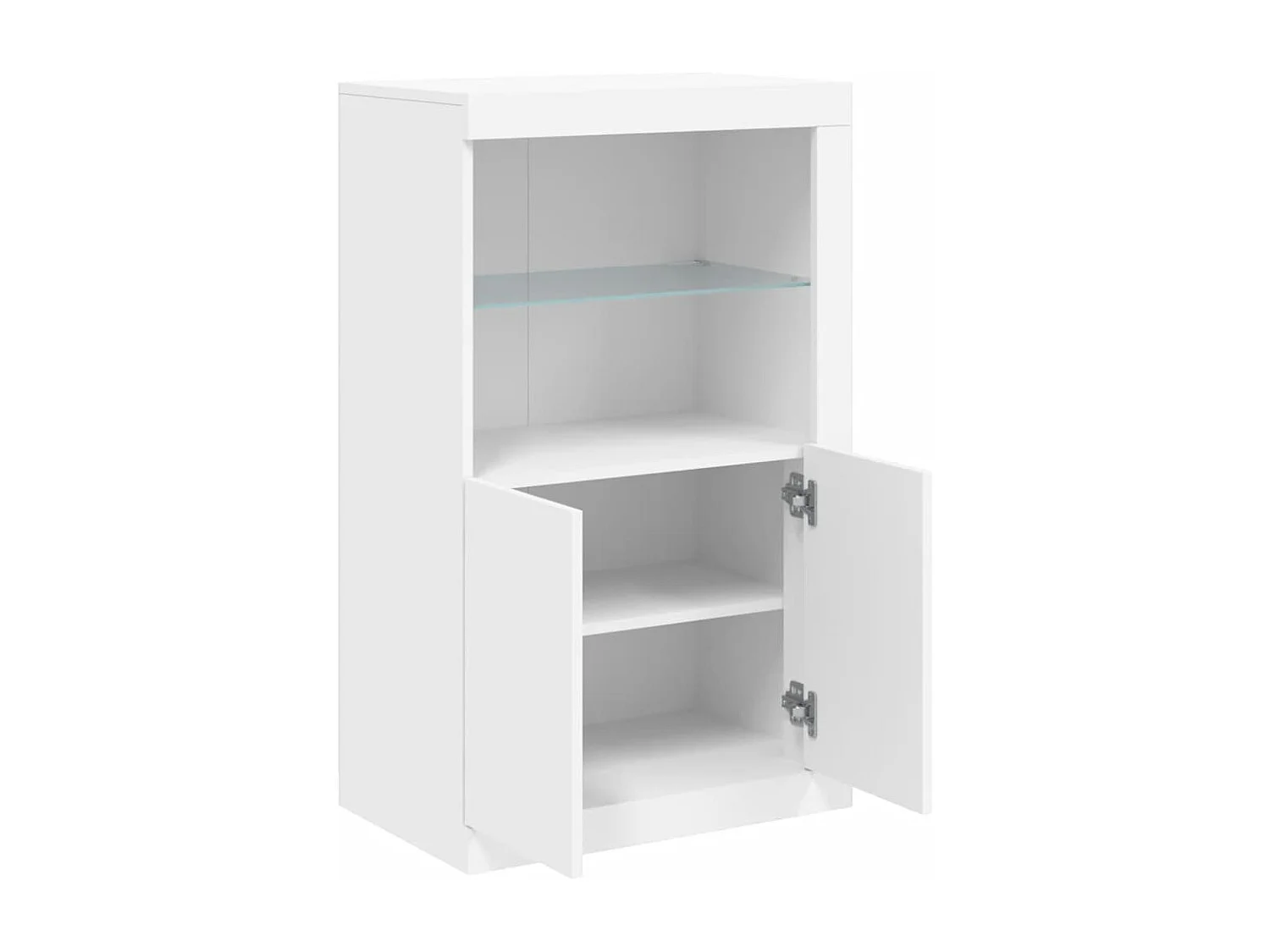 Armoire latérale avec éclairage LED blanc bois d'ingénierie