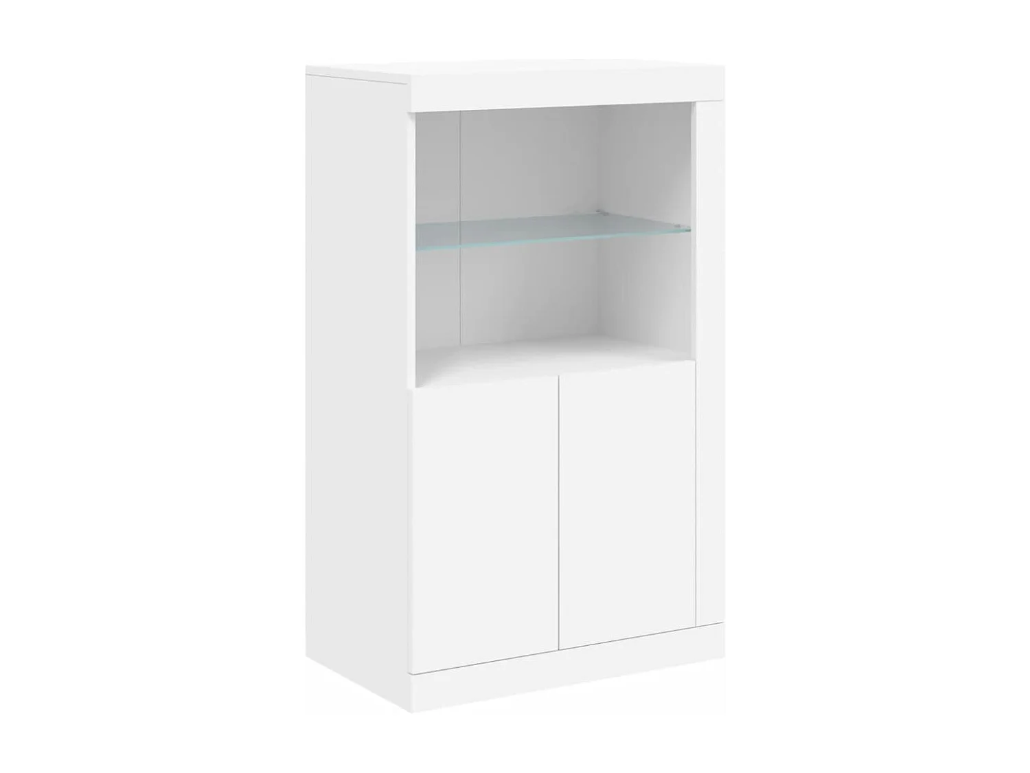 Armoire latérale avec éclairage LED blanc bois d'ingénierie