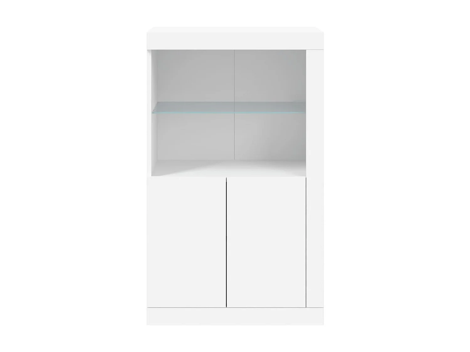 Armoire latérale avec éclairage LED blanc bois d'ingénierie