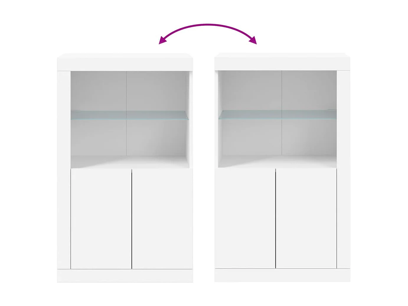 Armoire latérale avec éclairage LED blanc bois d'ingénierie