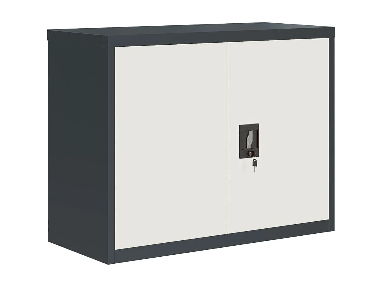 Archiefkast 90x40x70 cm staal antracietkleurig en wit