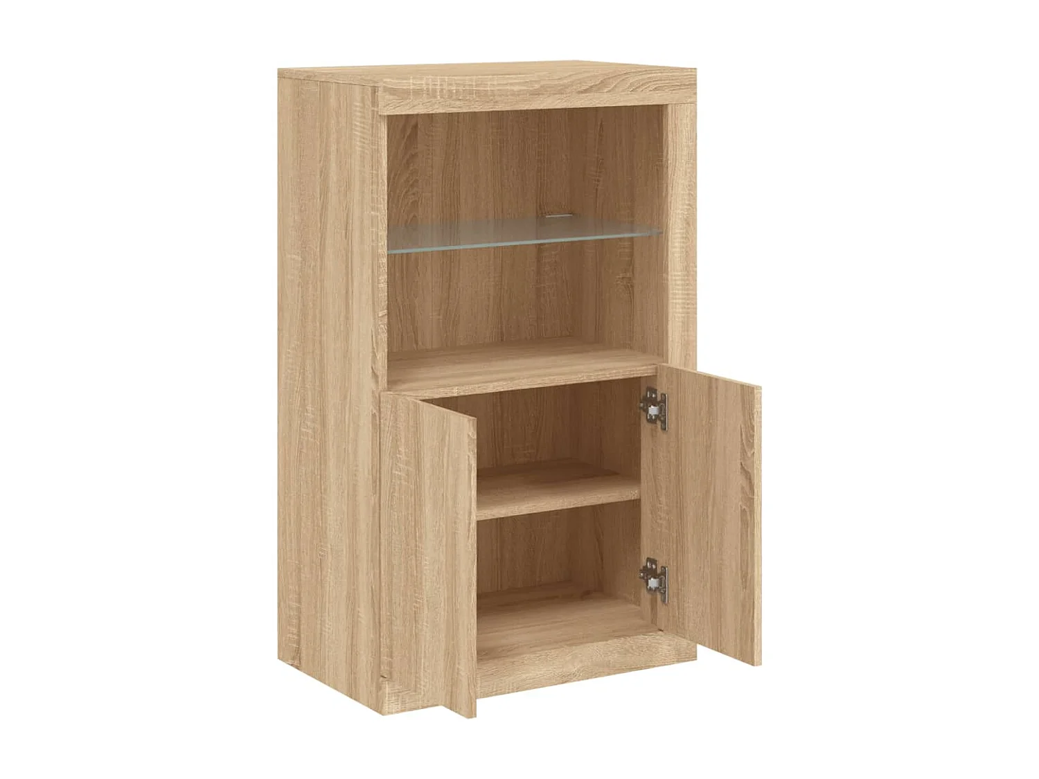 Armoire latérale avec lumières LED chêne sonoma