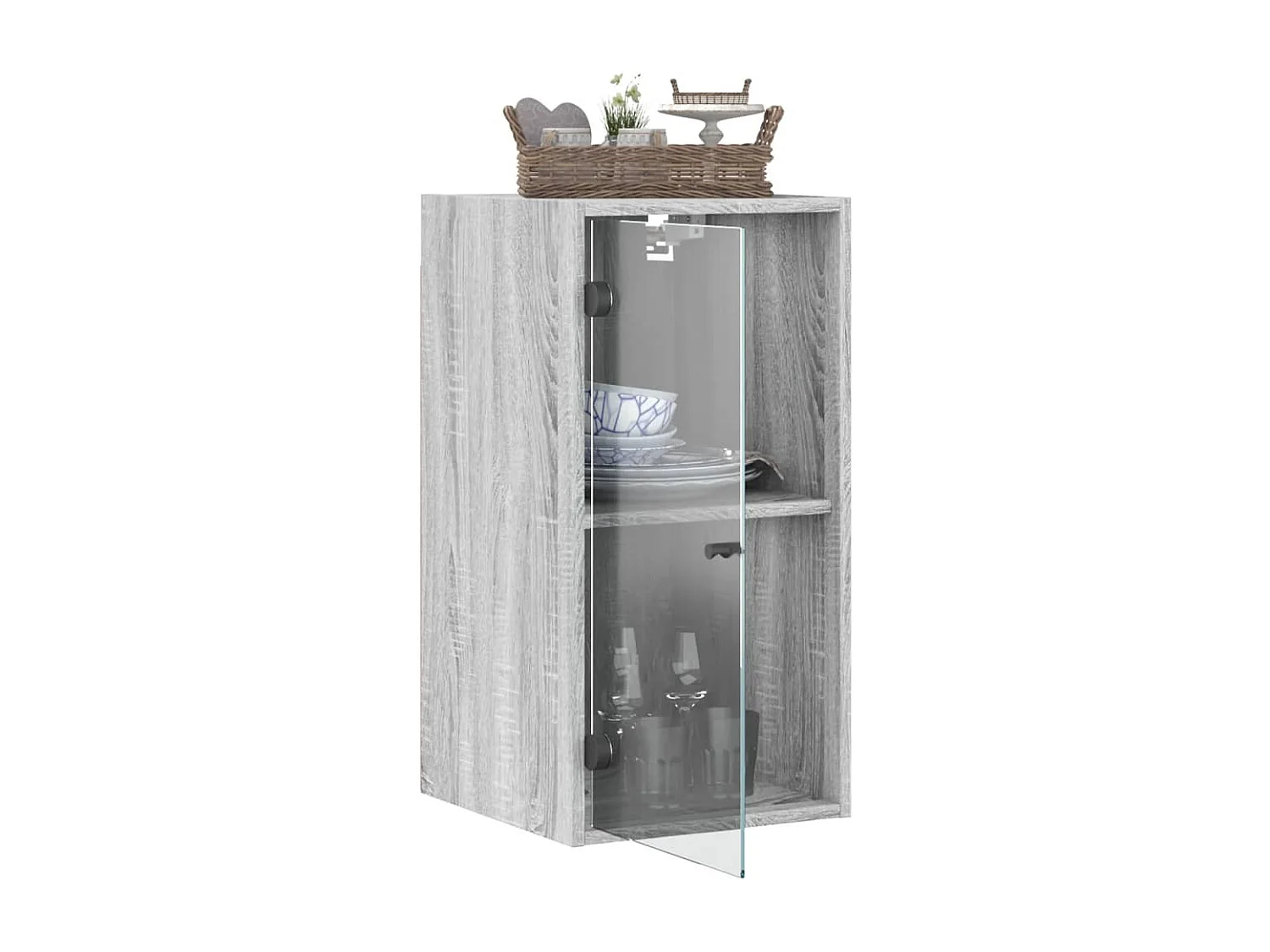 Armoire murale avec portes en verre sonoma gris 35x37x68,5