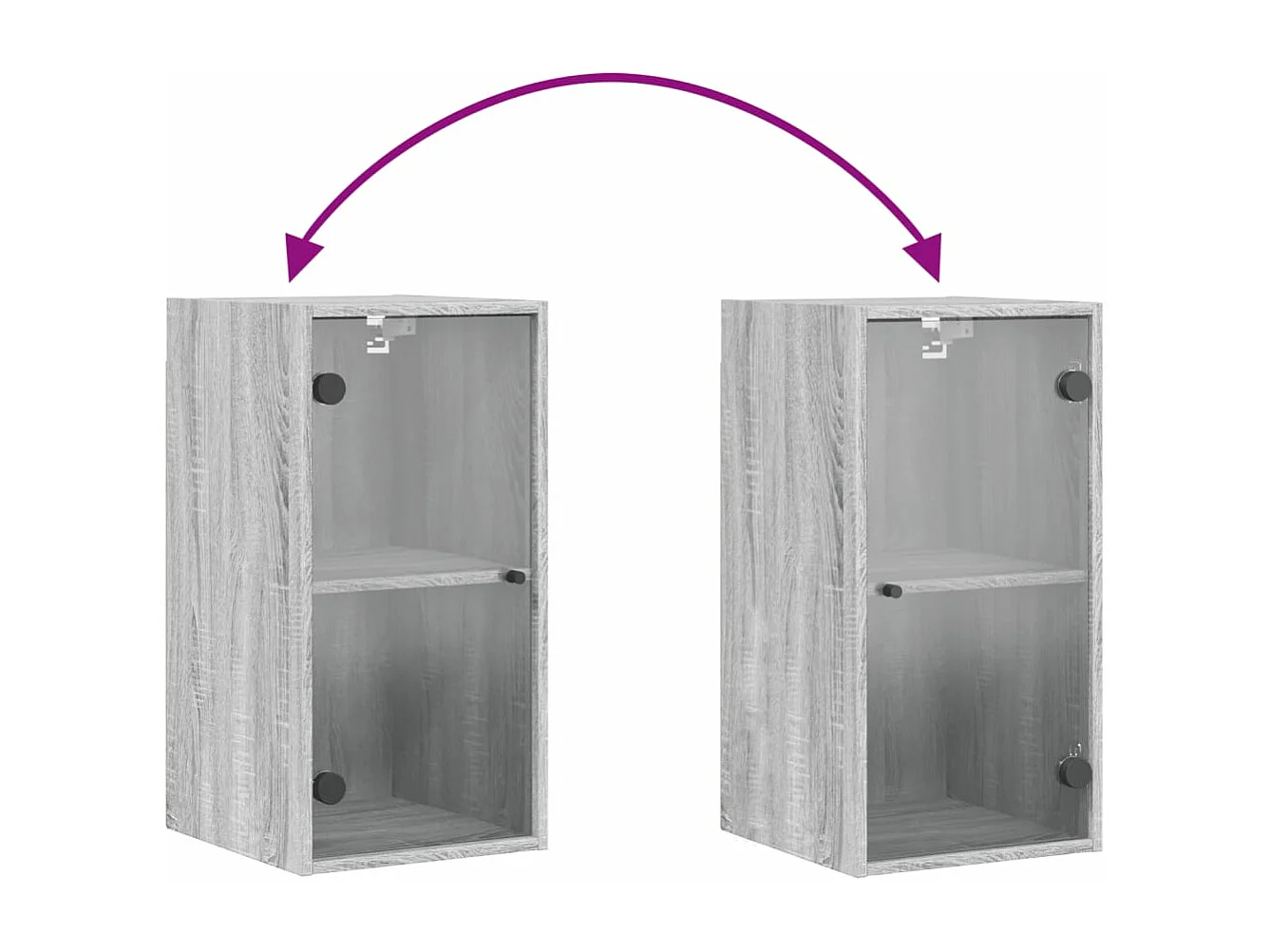 Armoire murale avec portes en verre sonoma gris 35x37x68,5