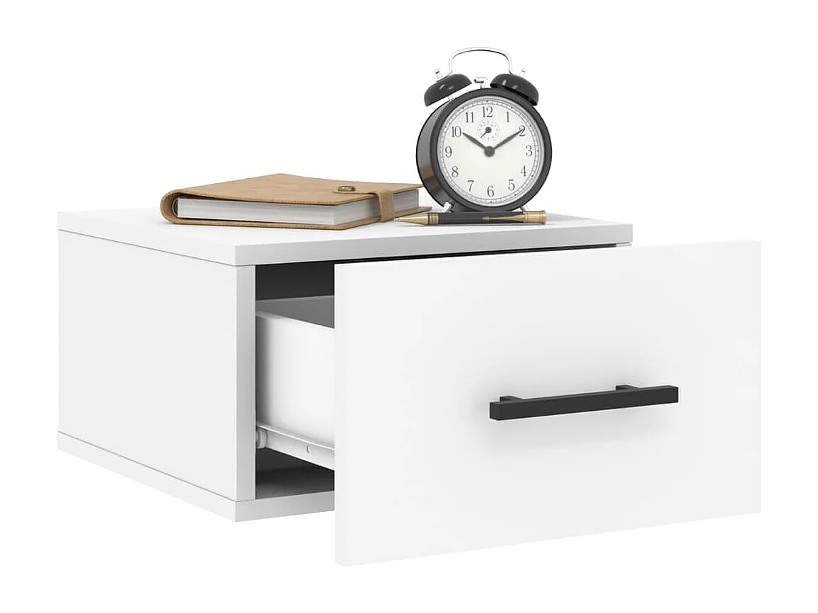 Tables de chevet murales 2 pcs blanc 35x35x20