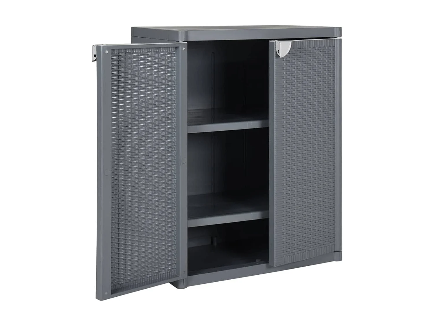 Armoire de rangement de jardin gris 65x45x88 PP rotin
