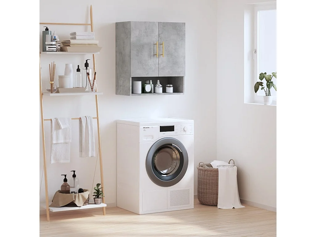 Armoire murale gris béton 60x31x70 bois d'ingénierie