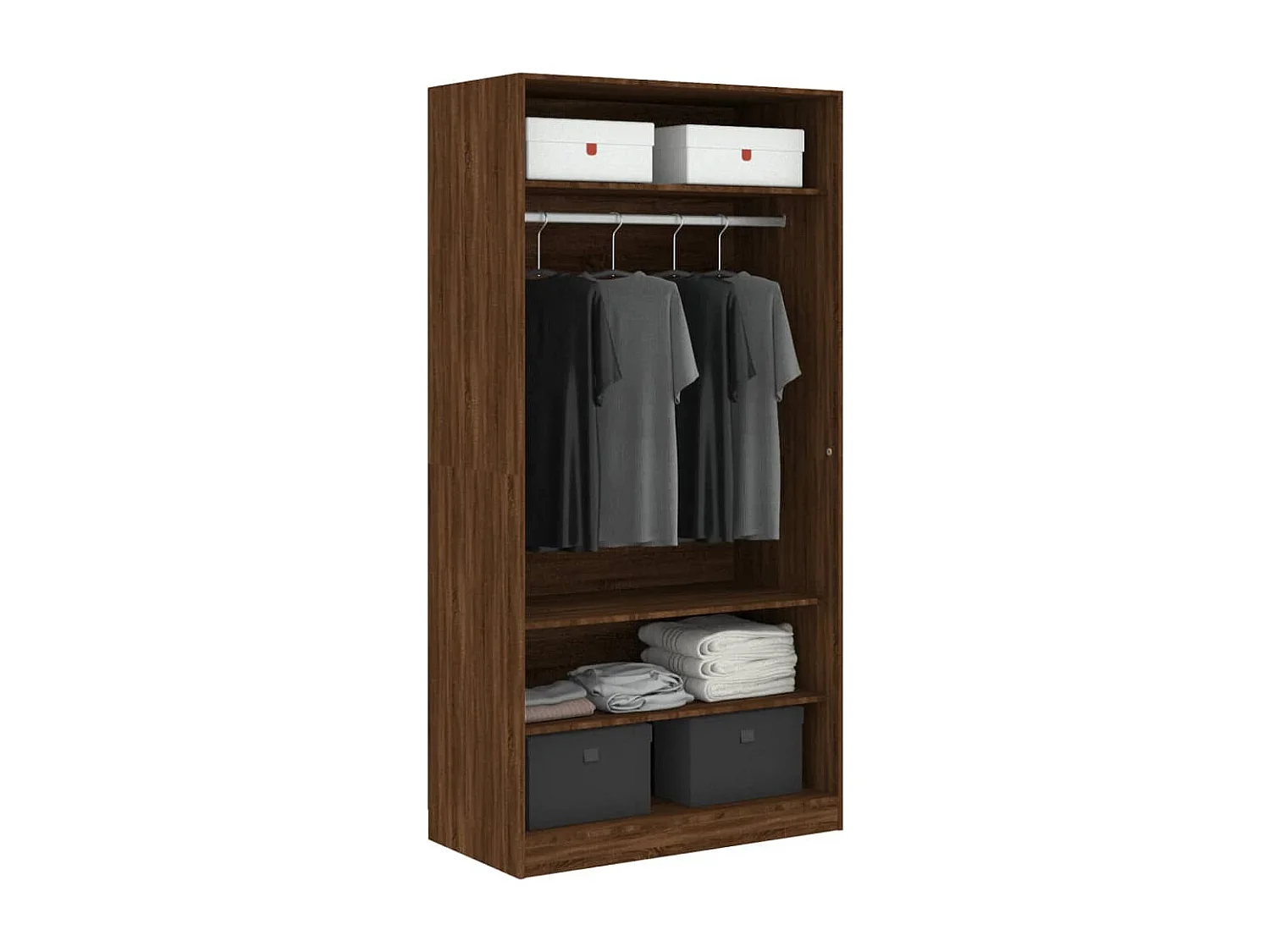 Armoire dressing 1 penderie 3 étagères 100cm - Collection Klozer-Noyer
