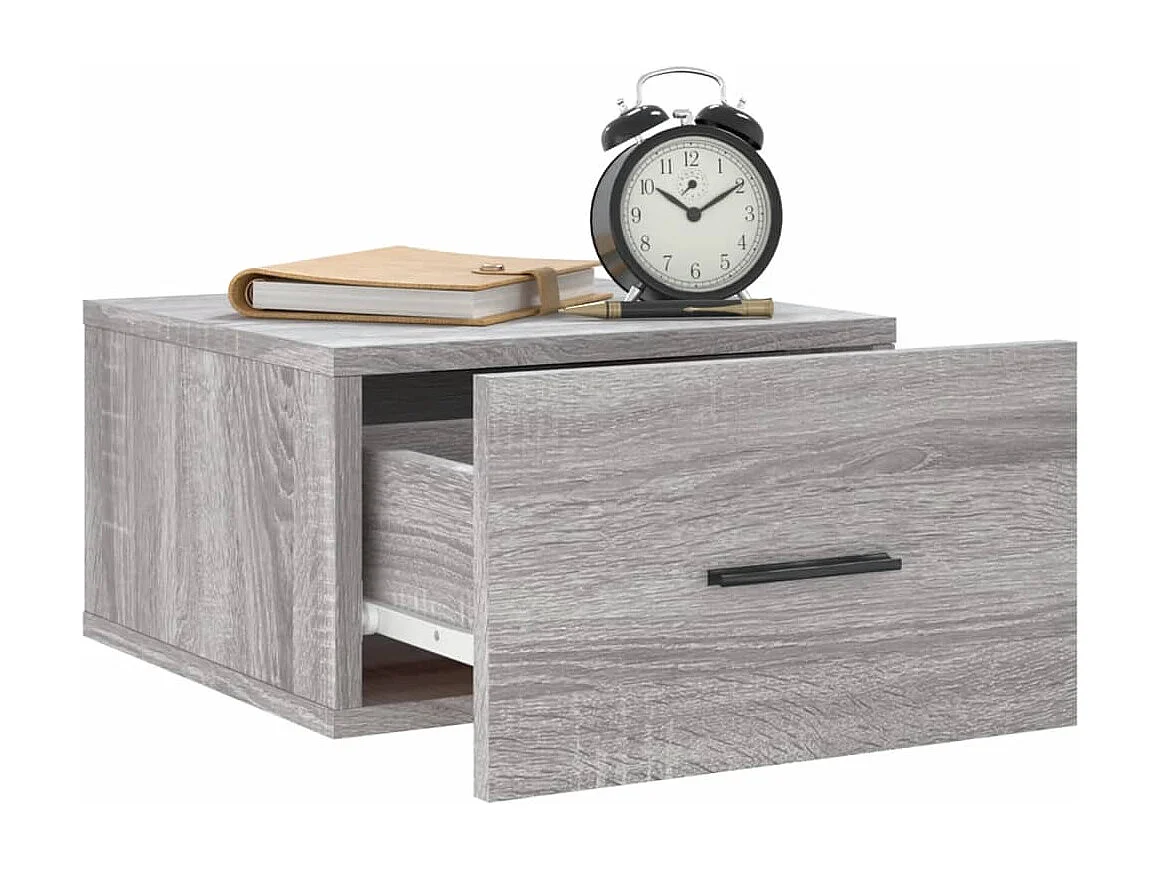 Table de chevet murale sonoma gris 35x35x20