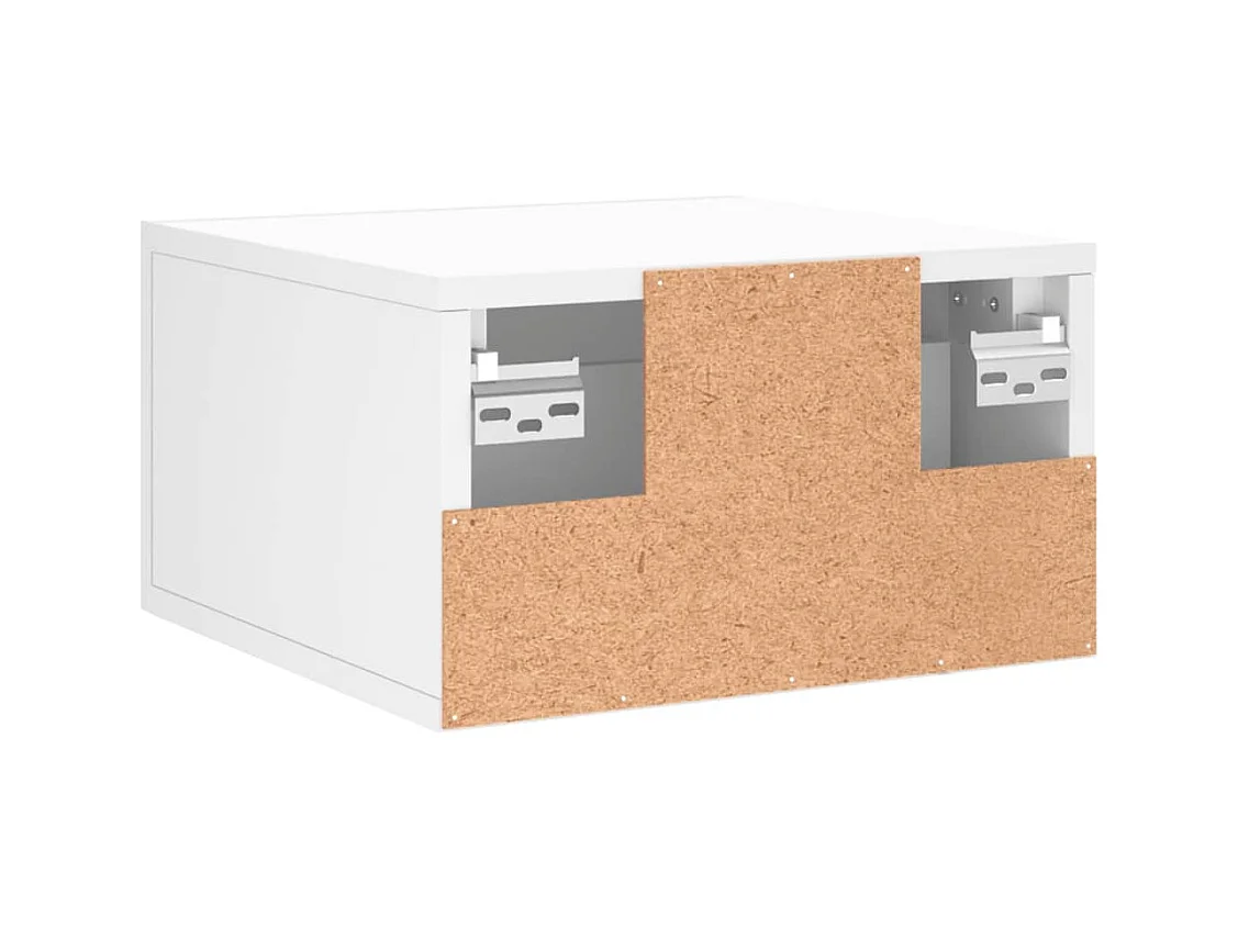 Table de chevet murale blanc 35x35x20