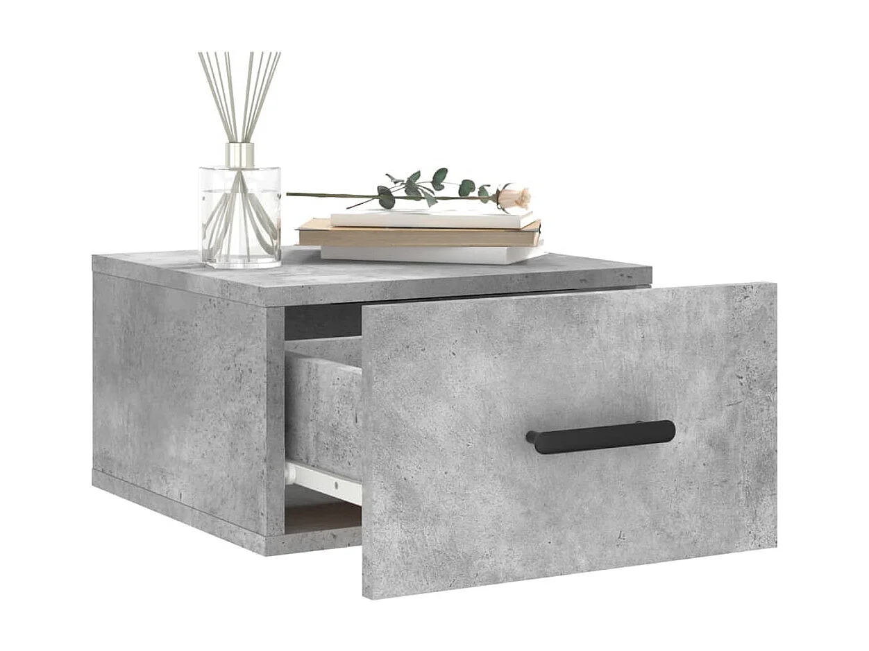Tables de chevet murales 2 pcs gris béton 35x35x20