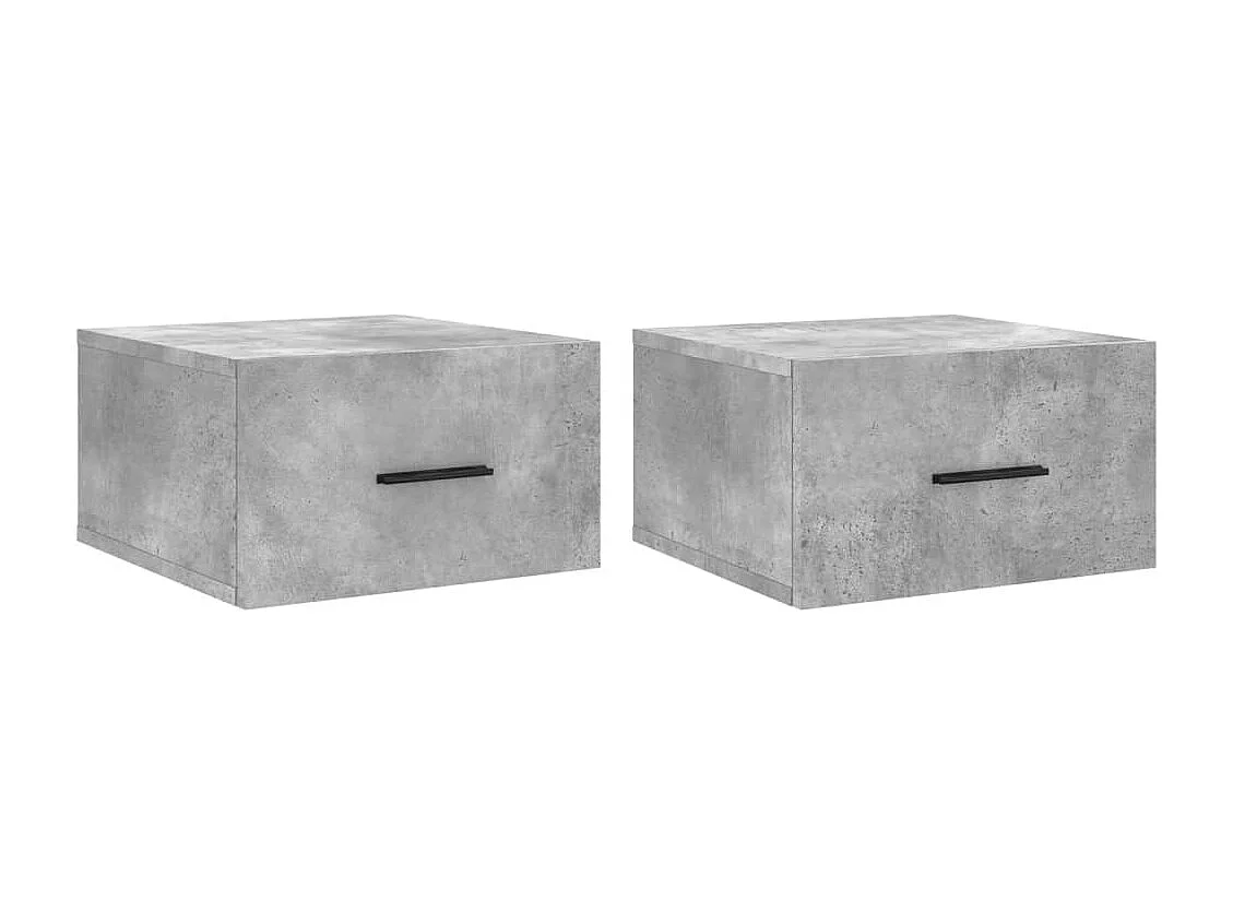 Tables de chevet murales 2 pcs gris béton 35x35x20