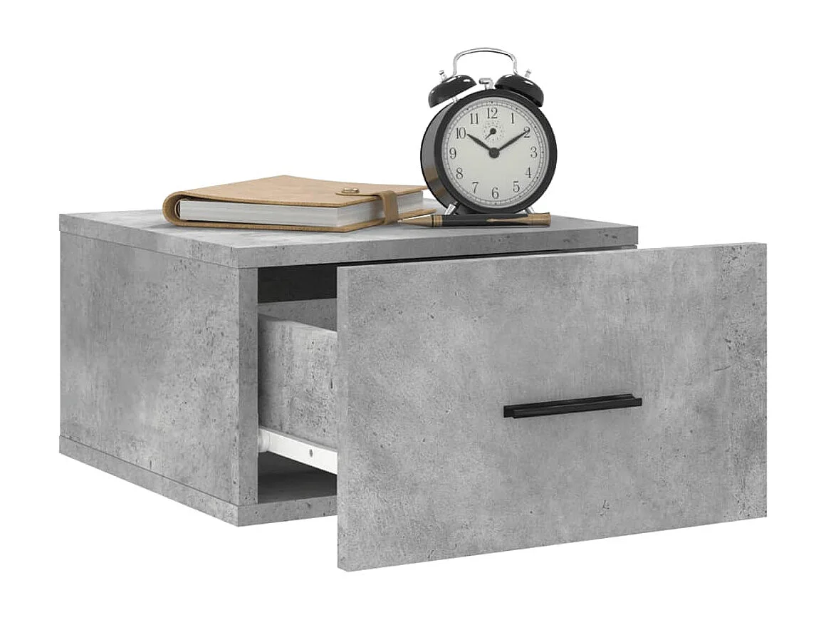 Tables de chevet murales 2 pcs gris béton 35x35x20