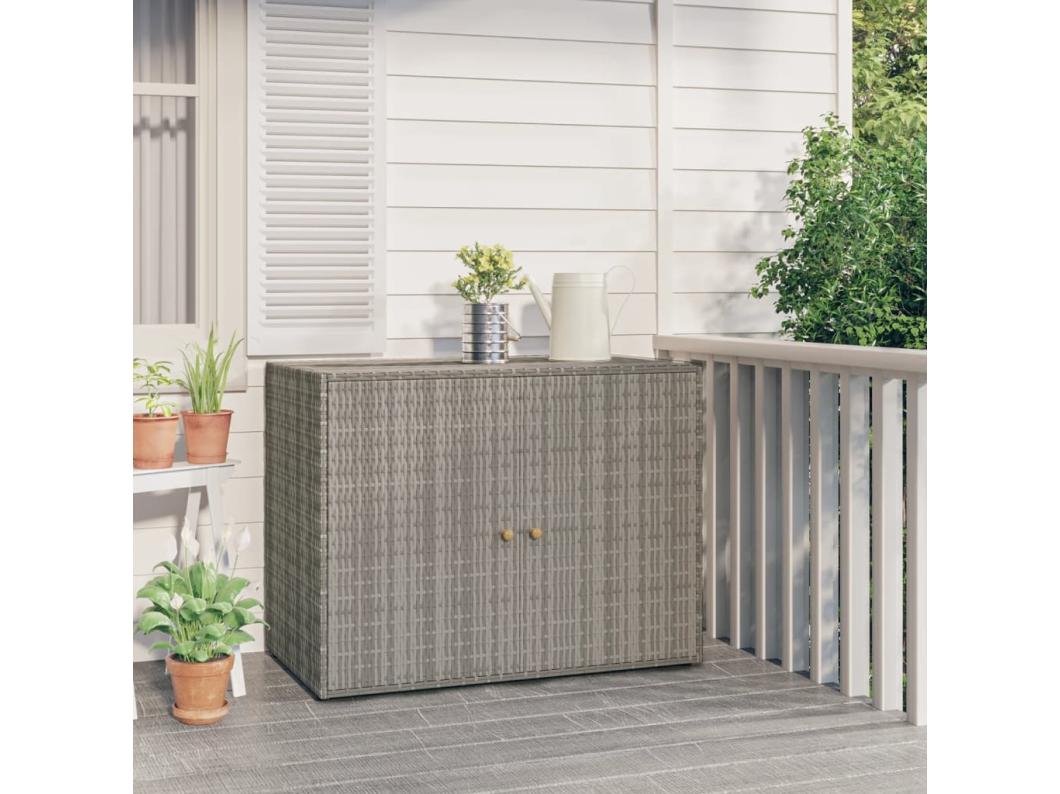 Armoire de rangement jardin Gris 100x55,5x80 Résine tressée