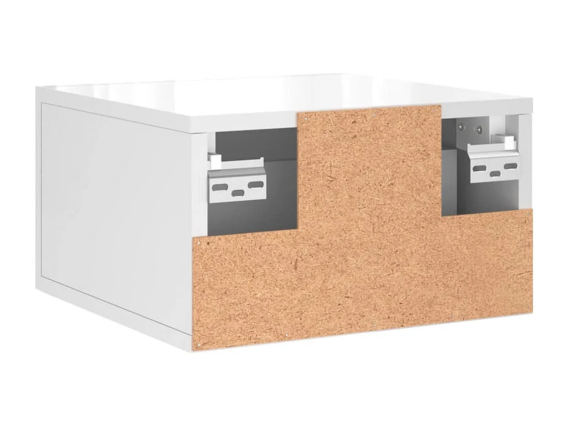 Tables de chevet murales 2 pcs blanc brillant 35x35x20