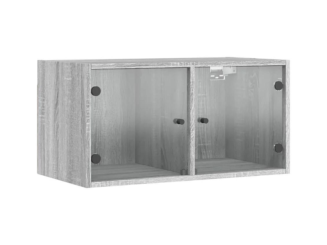Armoire murale avec portes en verre sonoma gris 68,5x37x35