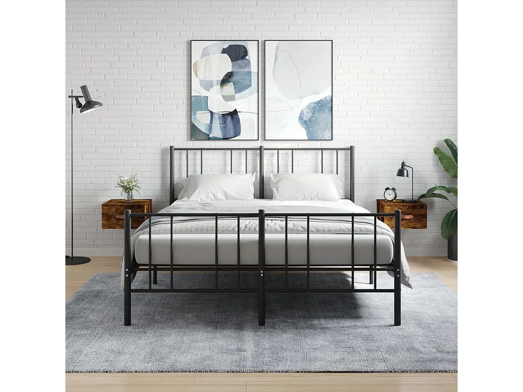 Tables de chevet murales 2 pcs chêne fumé 35x35x20