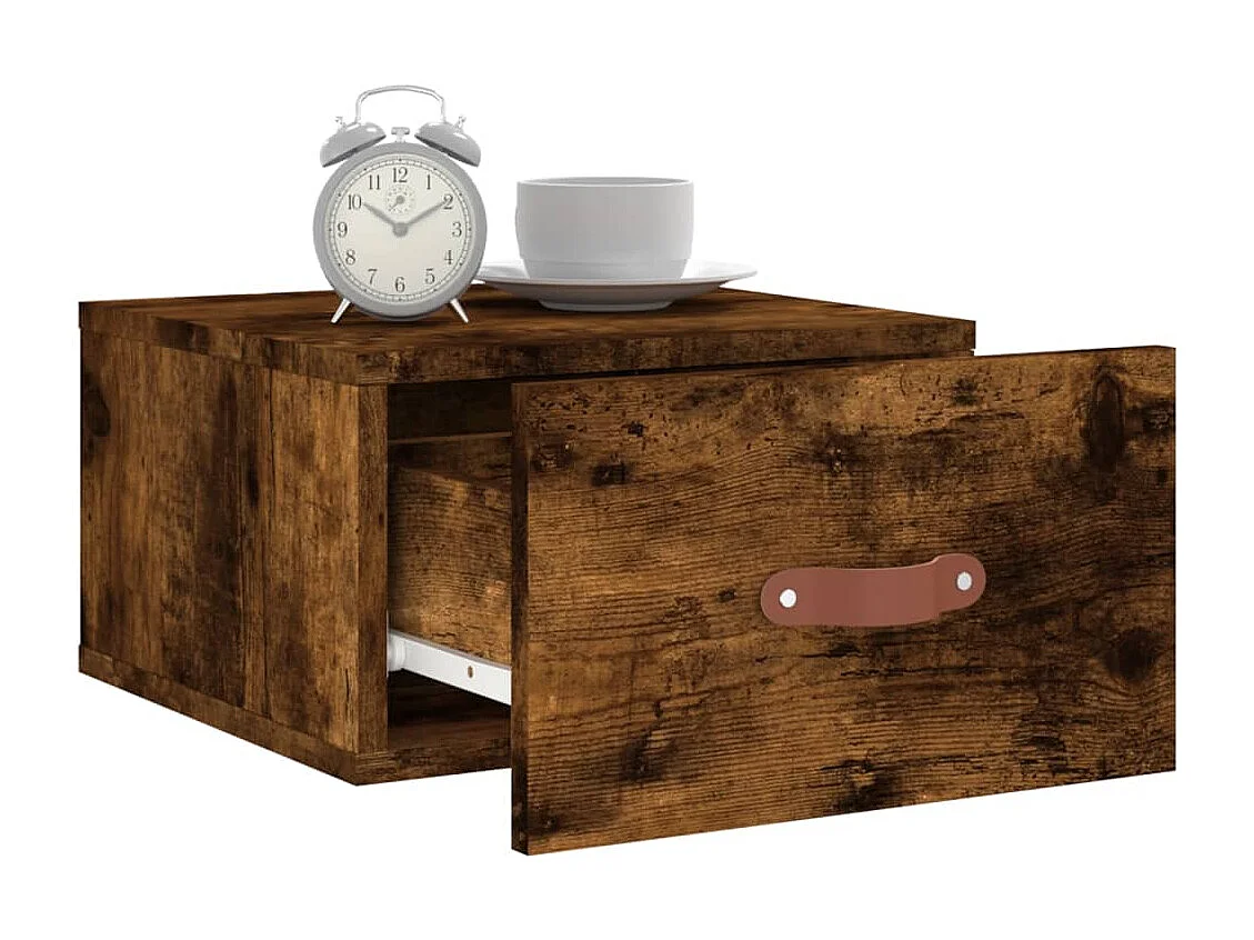 Tables de chevet murales 2 pcs chêne fumé 35x35x20