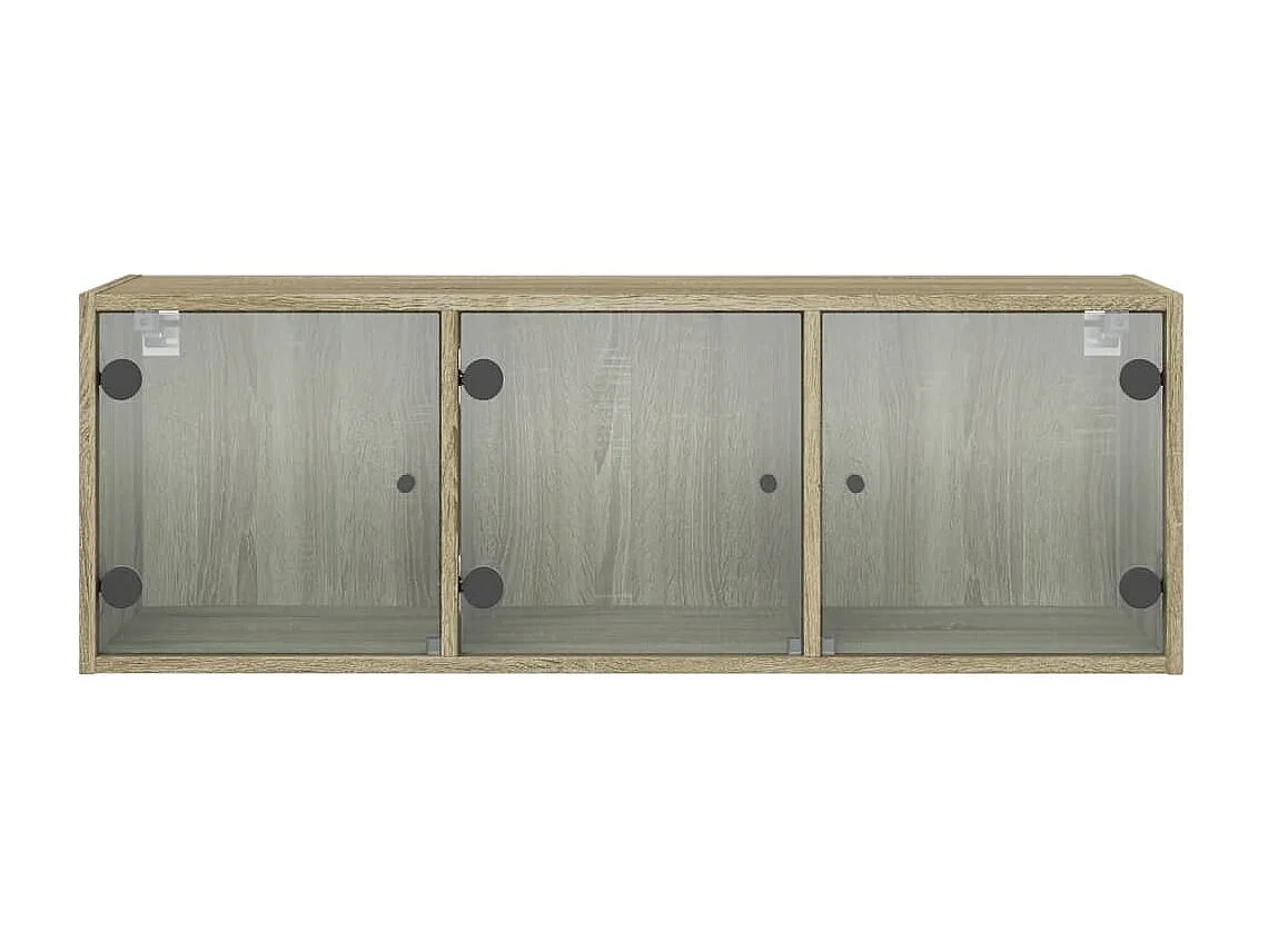 Armoire murale avec portes en verre chêne sonoma 102x37x35