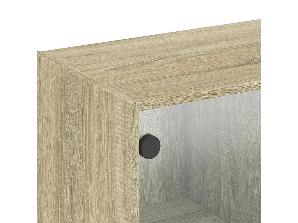 Armoire murale avec portes en verre chêne sonoma 102x37x35