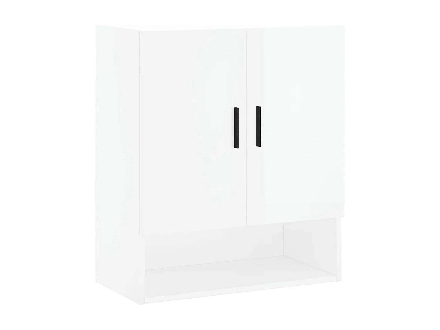Armoire murale Blanc brillant 60x31x70 Bois d'ingénierie