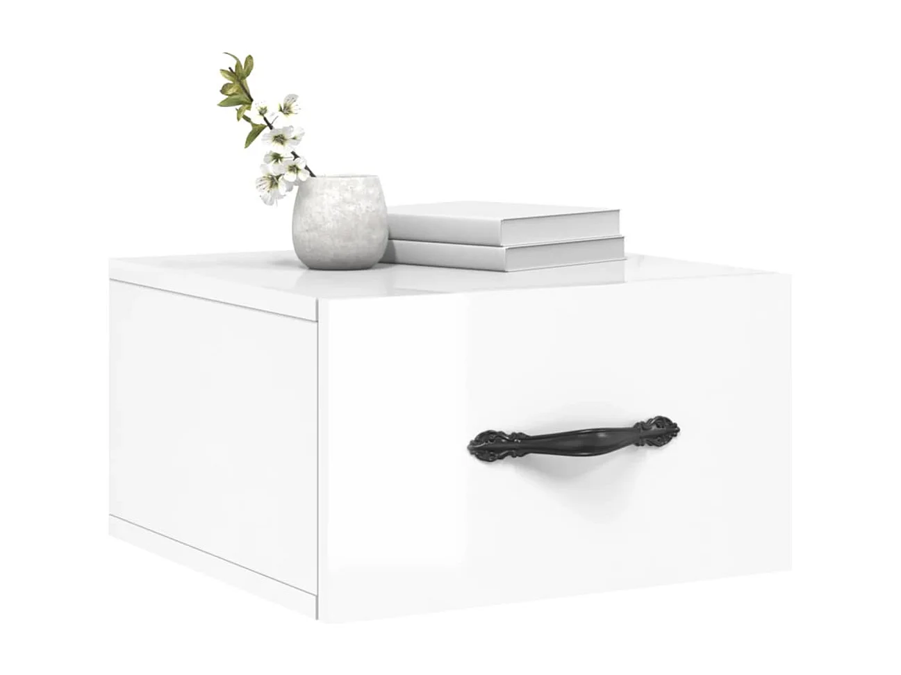 Tables de chevet murales 2 pcs blanc brillant 35x35x20