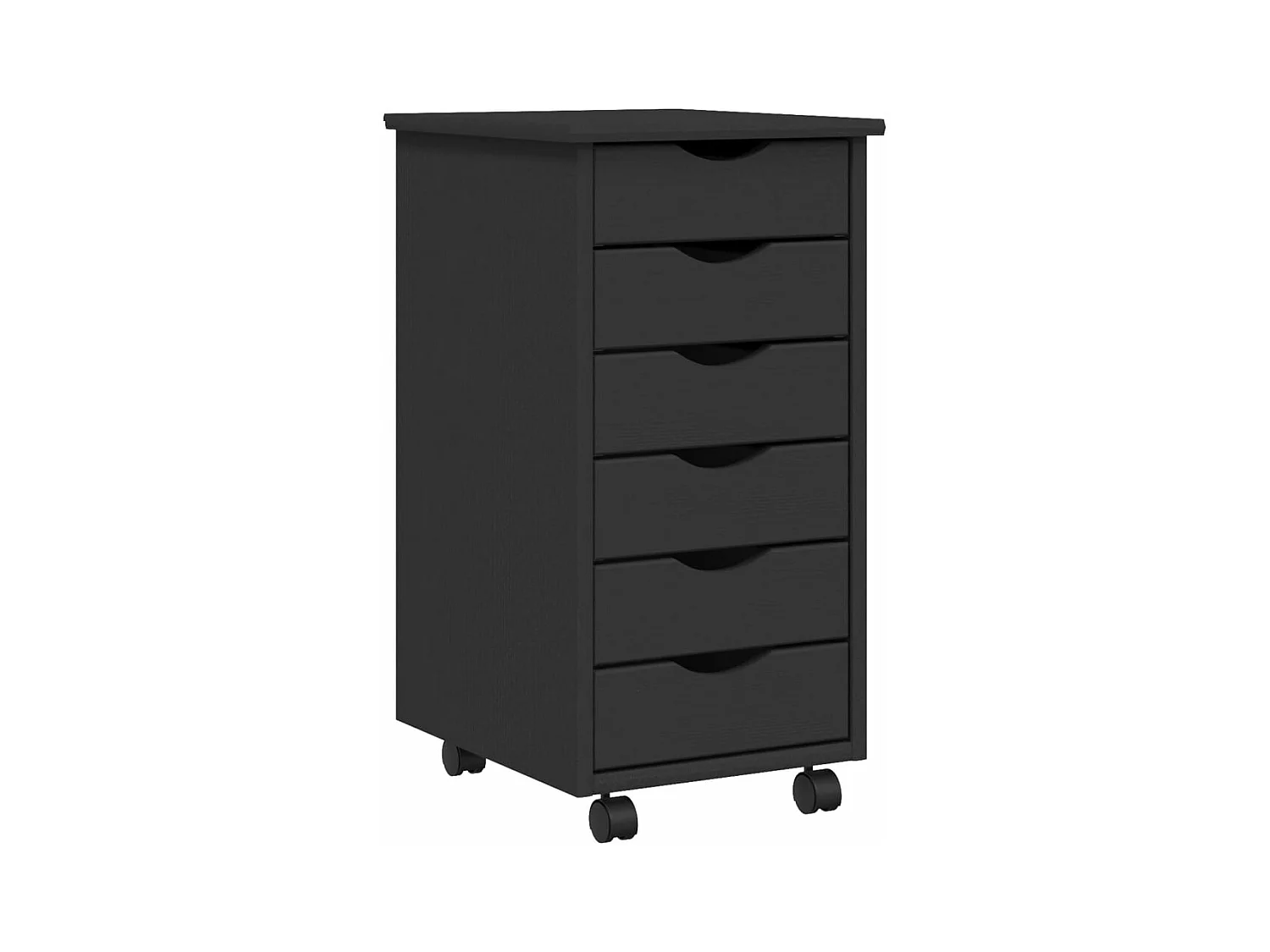 Armoire roulante avec tiroirs MOSS gris bois de pin solide