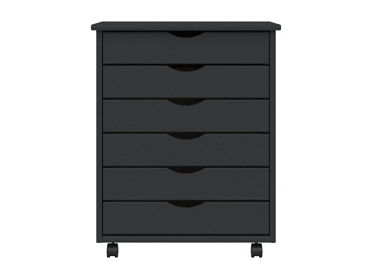 Armoire roulante avec tiroirs MOSS gris bois de pin solide