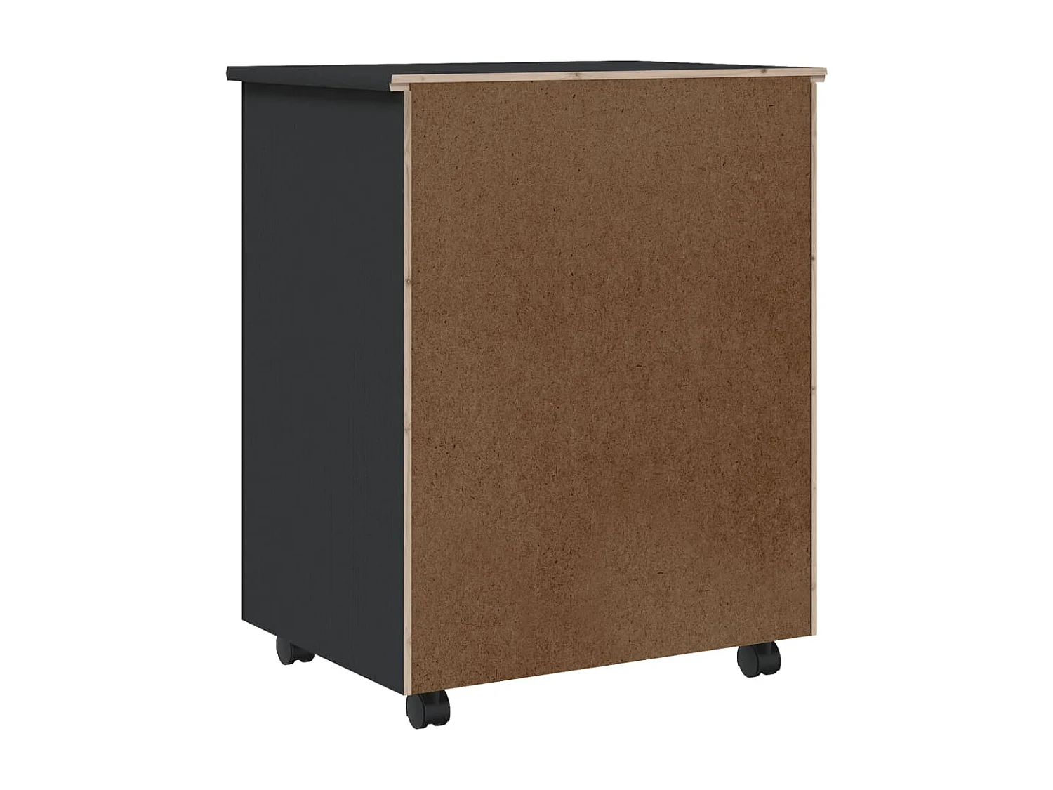 Armoire roulante avec tiroirs MOSS gris bois de pin solide