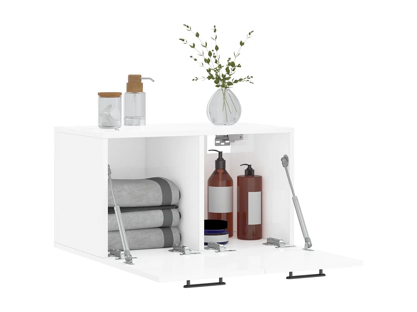 Armoire murale Blanc brillant 60x36,5x35 Bois d'ingénierie