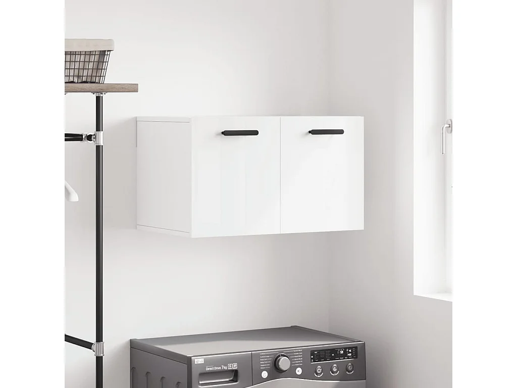 Armoire murale Blanc brillant 60x36,5x35 Bois d'ingénierie