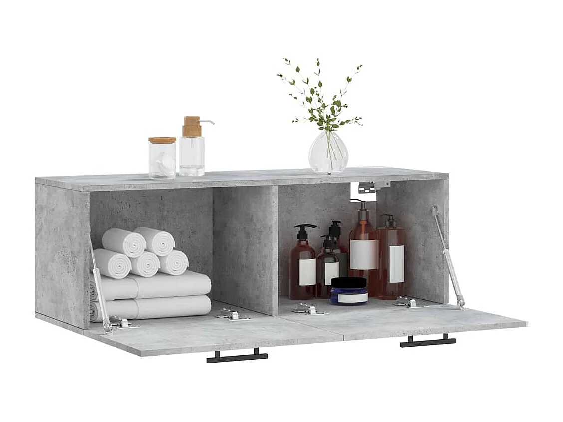 Armoire murale gris béton 100x36,5x35 bois d'ingénierie
