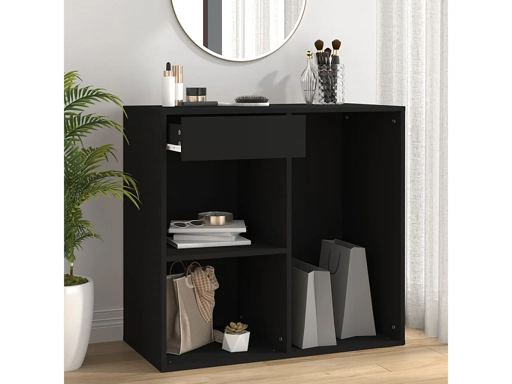 Armoire à cosmétiques noir 80x40x75 bois d'ingénierie