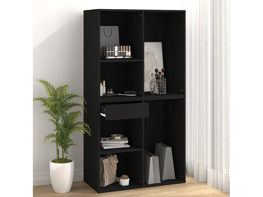 Armoire à cosmétiques noir 80x40x75 bois d'ingénierie