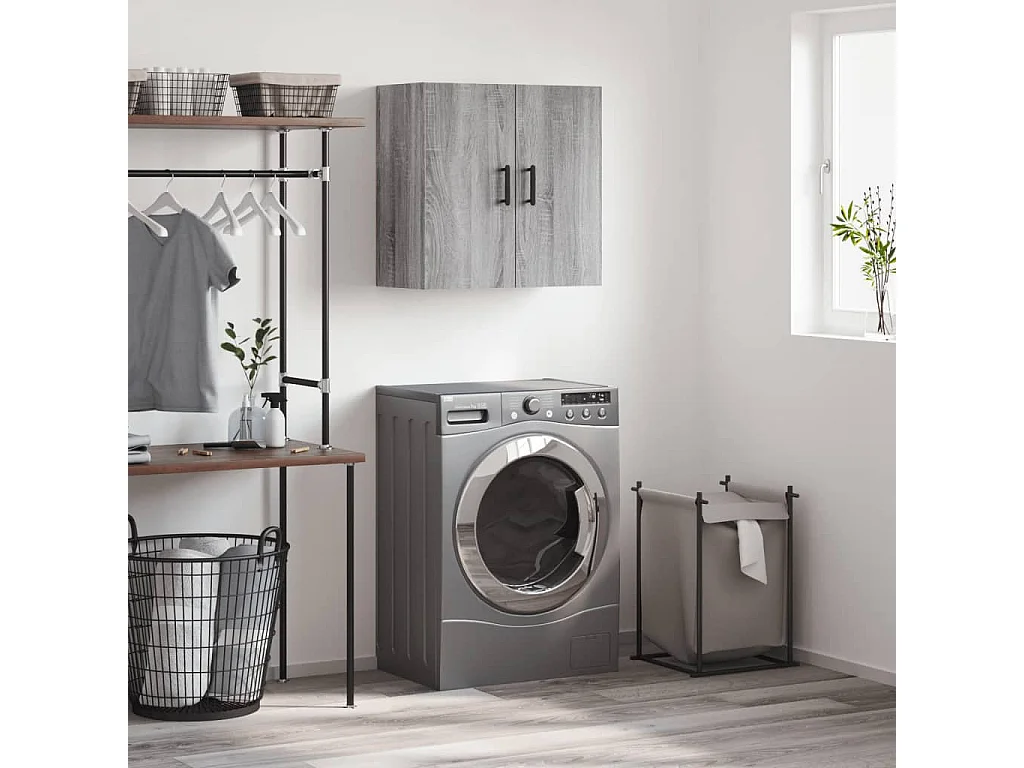 Armoire murale sonoma gris 60x31x60 bois d'ingénierie