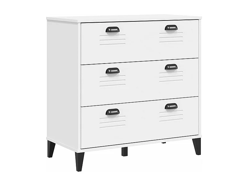 Commode VIKEN blanc bois de pin solide