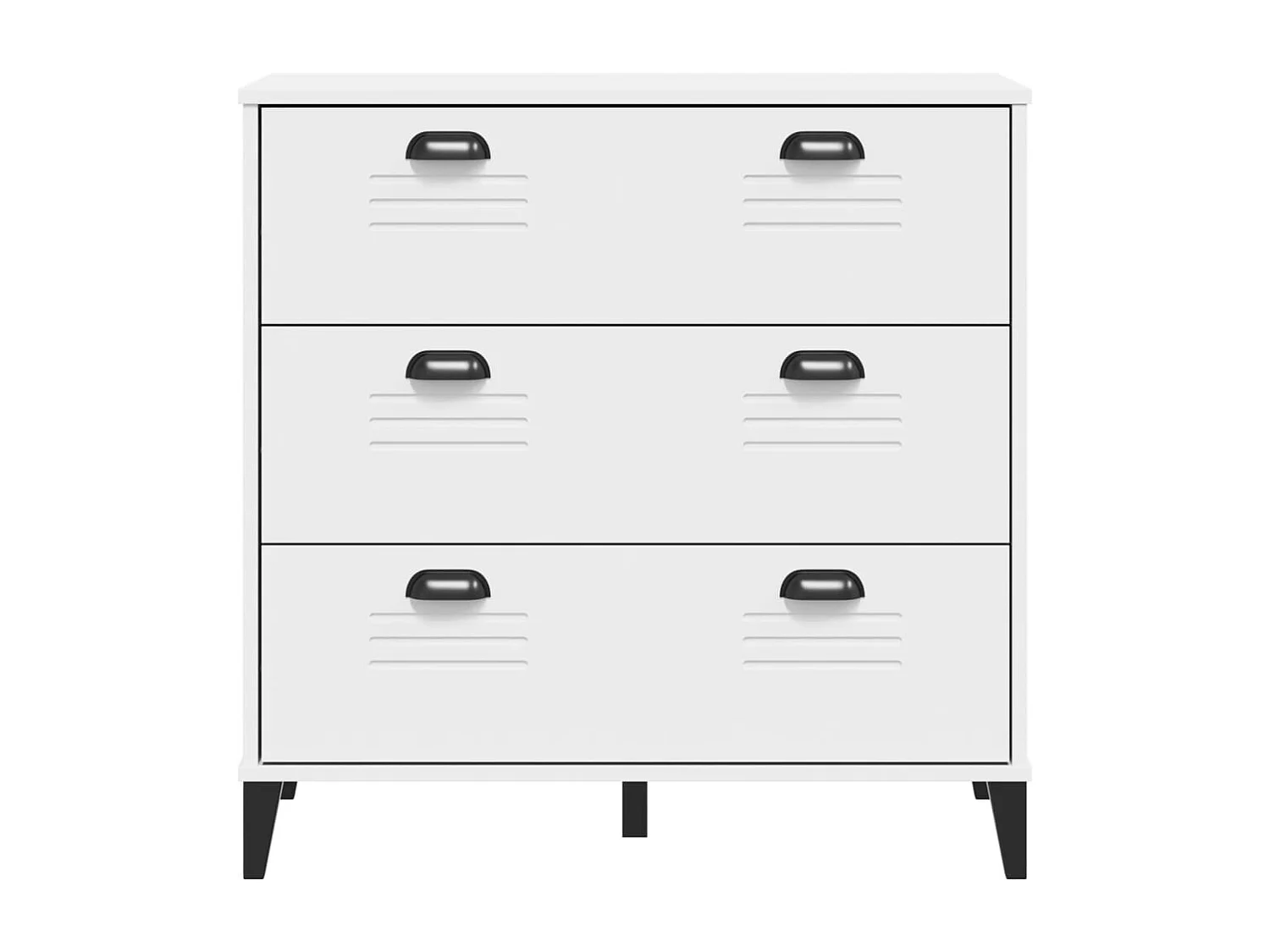 Commode VIKEN blanc bois de pin solide