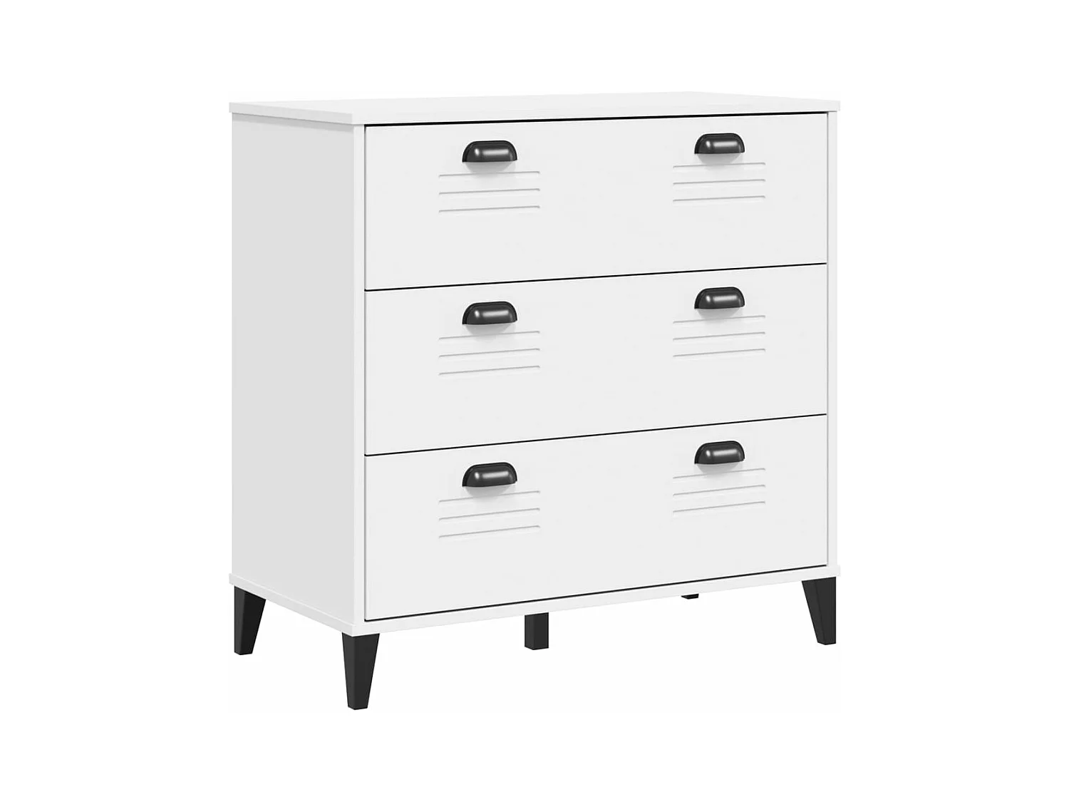 Commode VIKEN blanc bois de pin solide