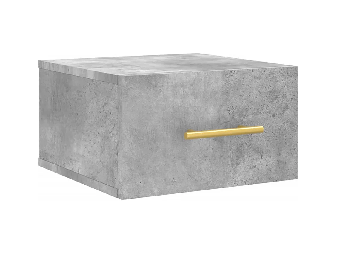 Table de chevet murale gris béton 35x35x20