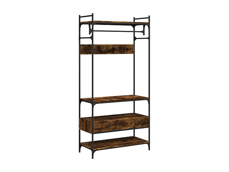 Armoire à tiroirs chêne fumé 89x39x184,5 bois d'ingénierie